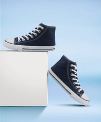 Mens Navy High Top Canvas Trainers