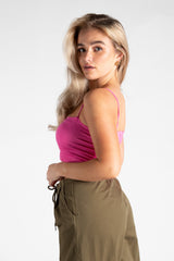 Pink Spaghetti Strap Crop Top