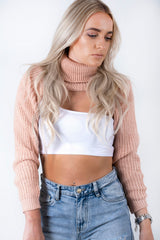 Pink Knitted Arm Warmers