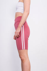 Pink Double Stripe Cycling Shorts