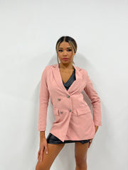 Baby Pink Double Breasted Blazer