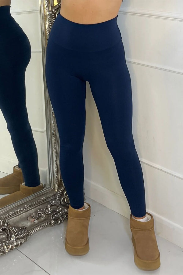 Navy High Waisted Seamless Sculpting Gym Leggings-Copy