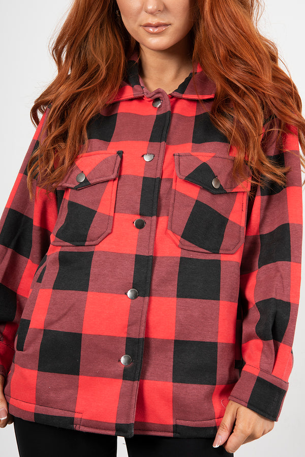 Red And Black Checked Shacket