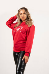 Red Oh My Slogan Sweatshirt 