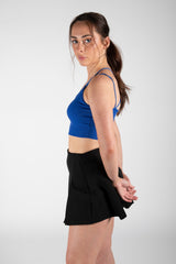 Royal Blue Strappy Detail Ribbed Crop Top