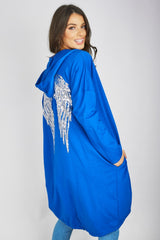 Royal Sequin Angel Wings Hooded Cardigan