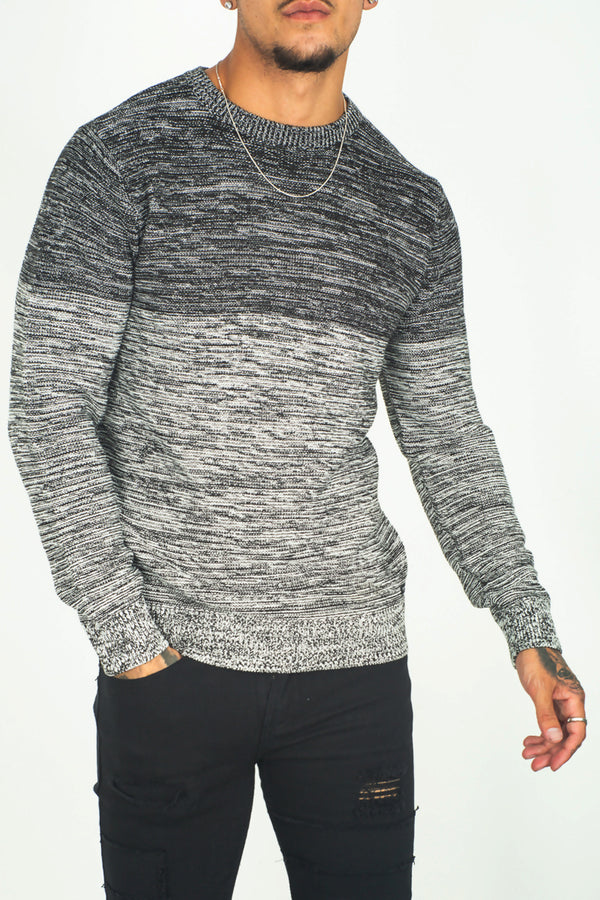 Mens Black Double Tone Jumper