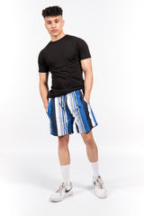 Blue Crete Striped Swim Short 