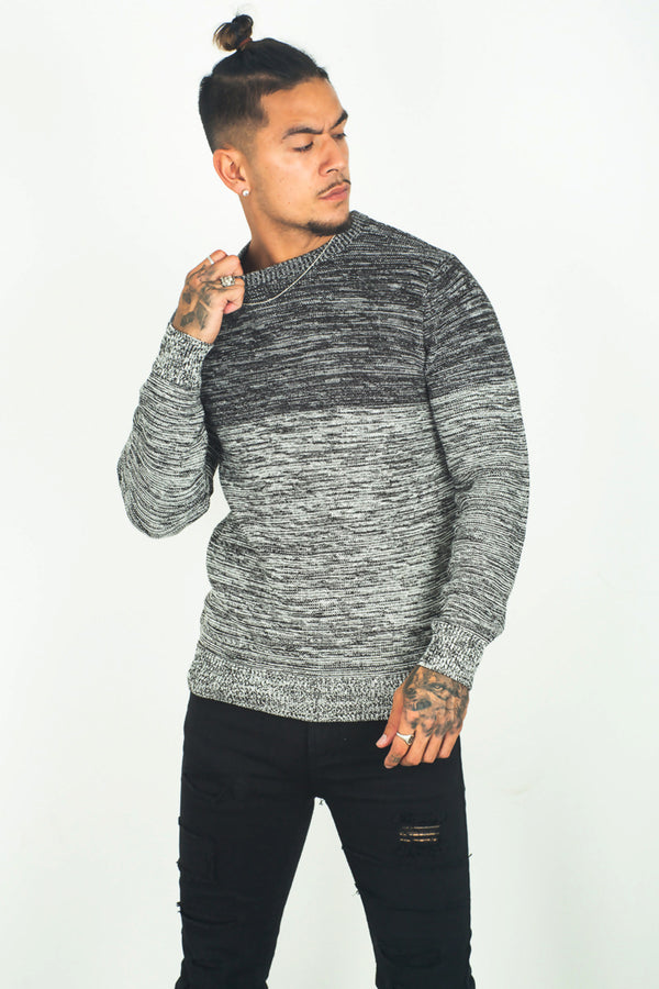 Mens Black Double Tone Jumper