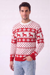 Men's Cream Fair Isle Reindeer Christmas Knit Jumper - William
