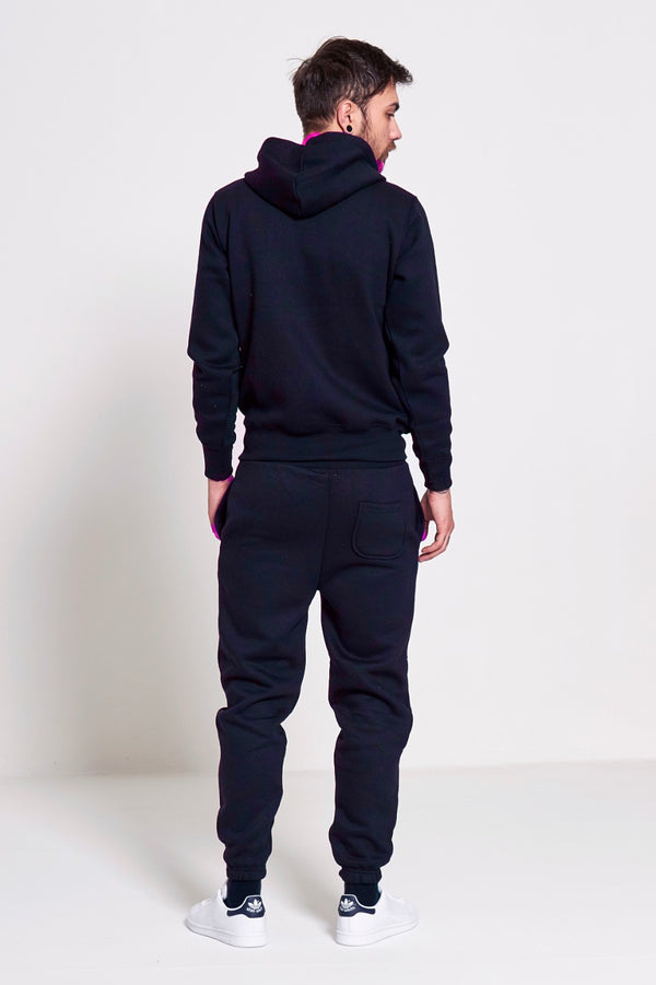 Mens Navy Fleece Jogging Pockets Plain Tracksuit
