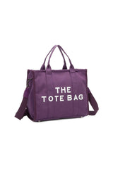 Purple Canvas Tote Bag Zip Clouser