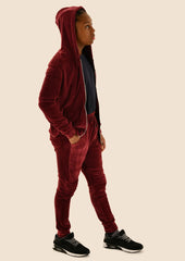 Velvet Ribbed Padding Fitting Tracksuit