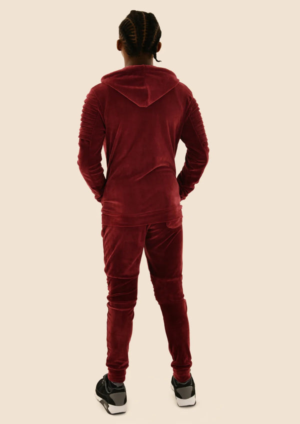 Velvet Ribbed Padding Fitting Tracksuit