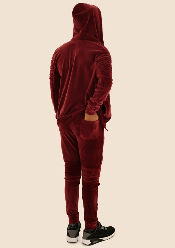 Velvet Ribbed Padding Fitting Tracksuit