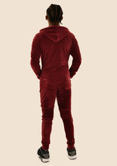 Velvet Ribbed Padding Fitting Tracksuit