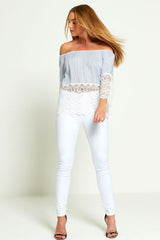 Plus White High Rise Super Skinny Jeans