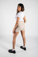 White Los Angeles Ruched Side Crop T-shirt 