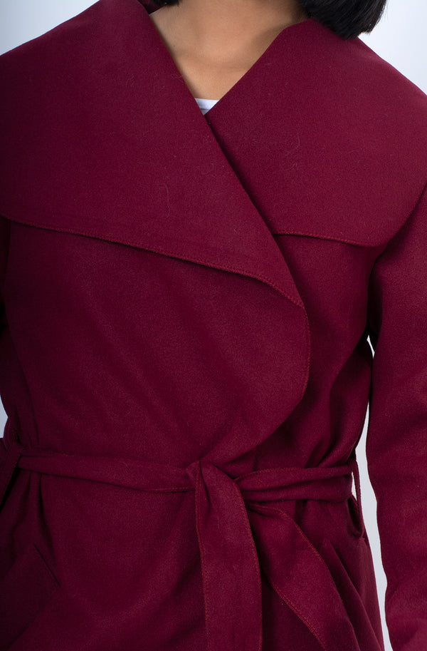 Wine waterfall duster jacket 