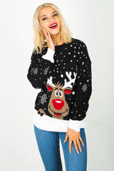 Black Reindeer Knitted Christmas Jumper