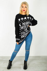 Black Merry Christmas Ya Filthy Animal Jumper