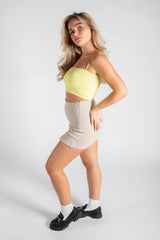 Yellow Spaghetti Strap Crop Top