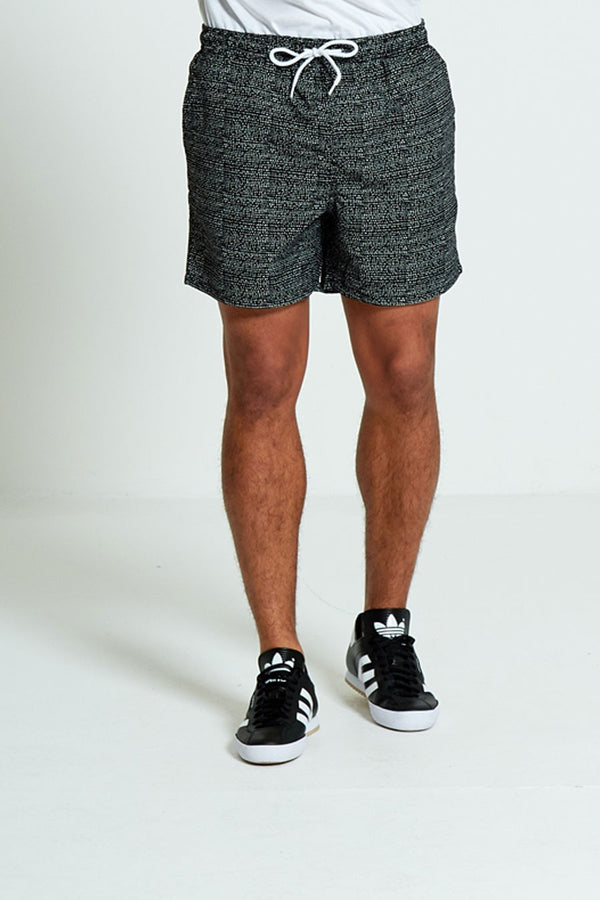  Mens Black And White Spotty Swim Shorts From Brave Soul