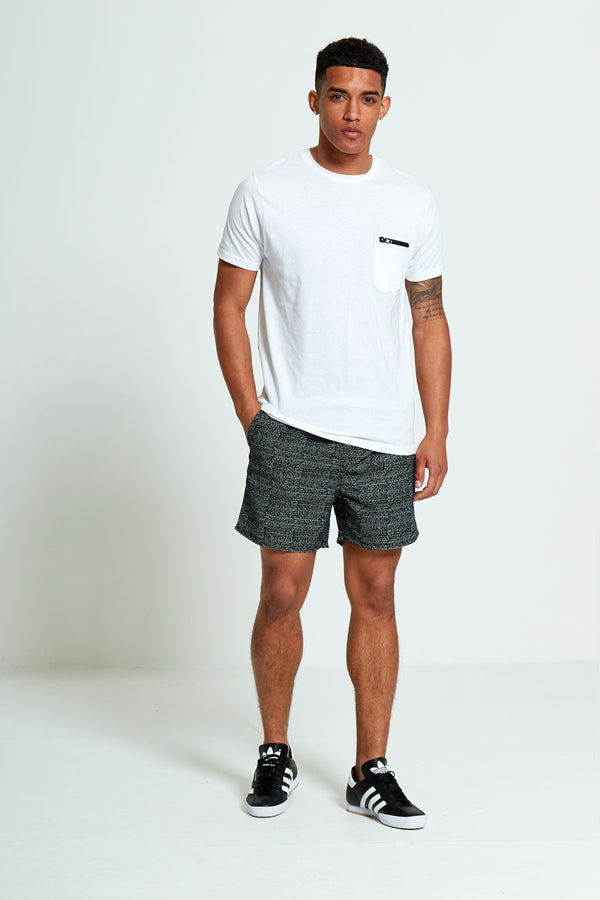  Mens Black And White Spotty Swim Shorts From Brave Soul