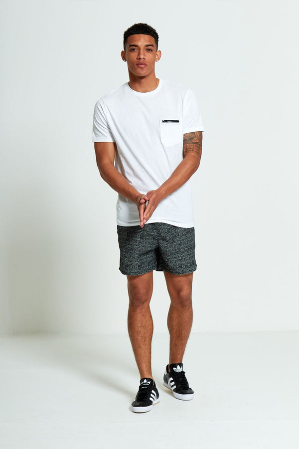  Mens Black And White Spotty Swim Shorts From Brave Soul